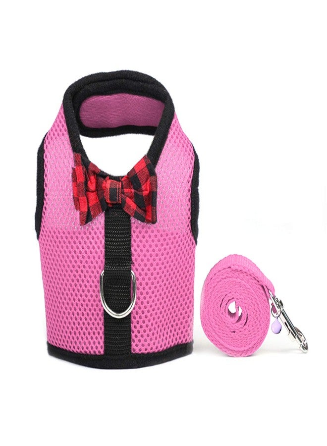 Rypet Small Animal Harness and Leash - Soft Mesh Pet Harness with Safe Bell, No Pull Comfort Padded Vest for Small Pet Pink - Image 2